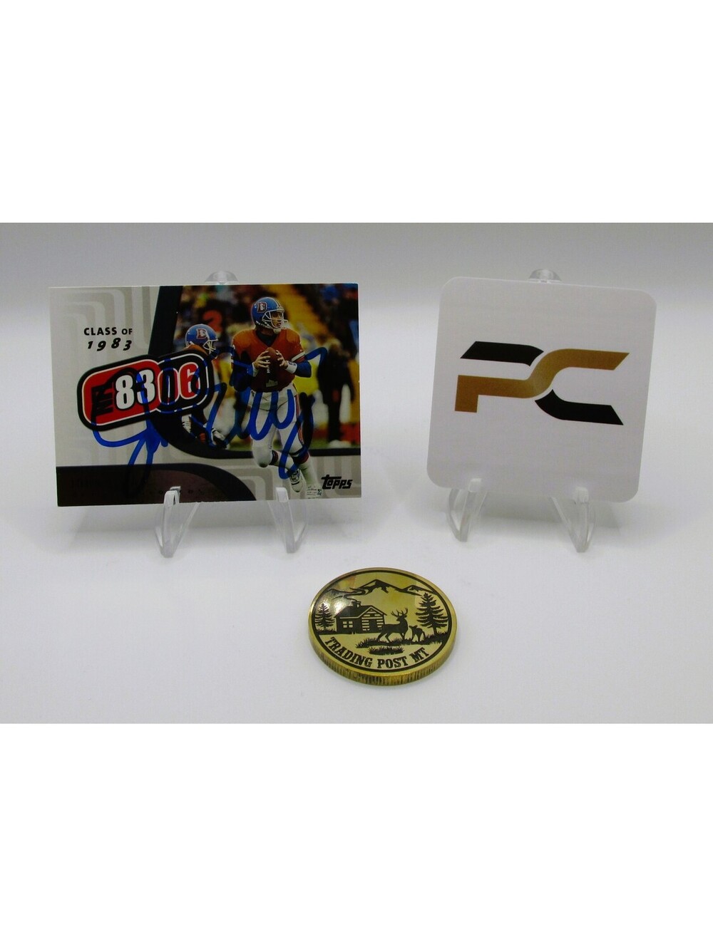 John Elway Signed Card With COA (PC484895) (Broncos)